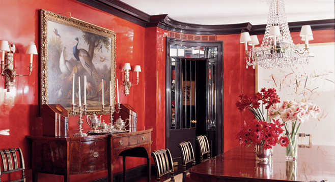 красный цвет в отделке стен красный цвет в отделке стен